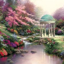 Схема вышивки «Беседка у воды»