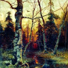 Схема вышивки «лесная река ю. клевер»