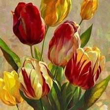 Схема вышивки «Тюльпаны»