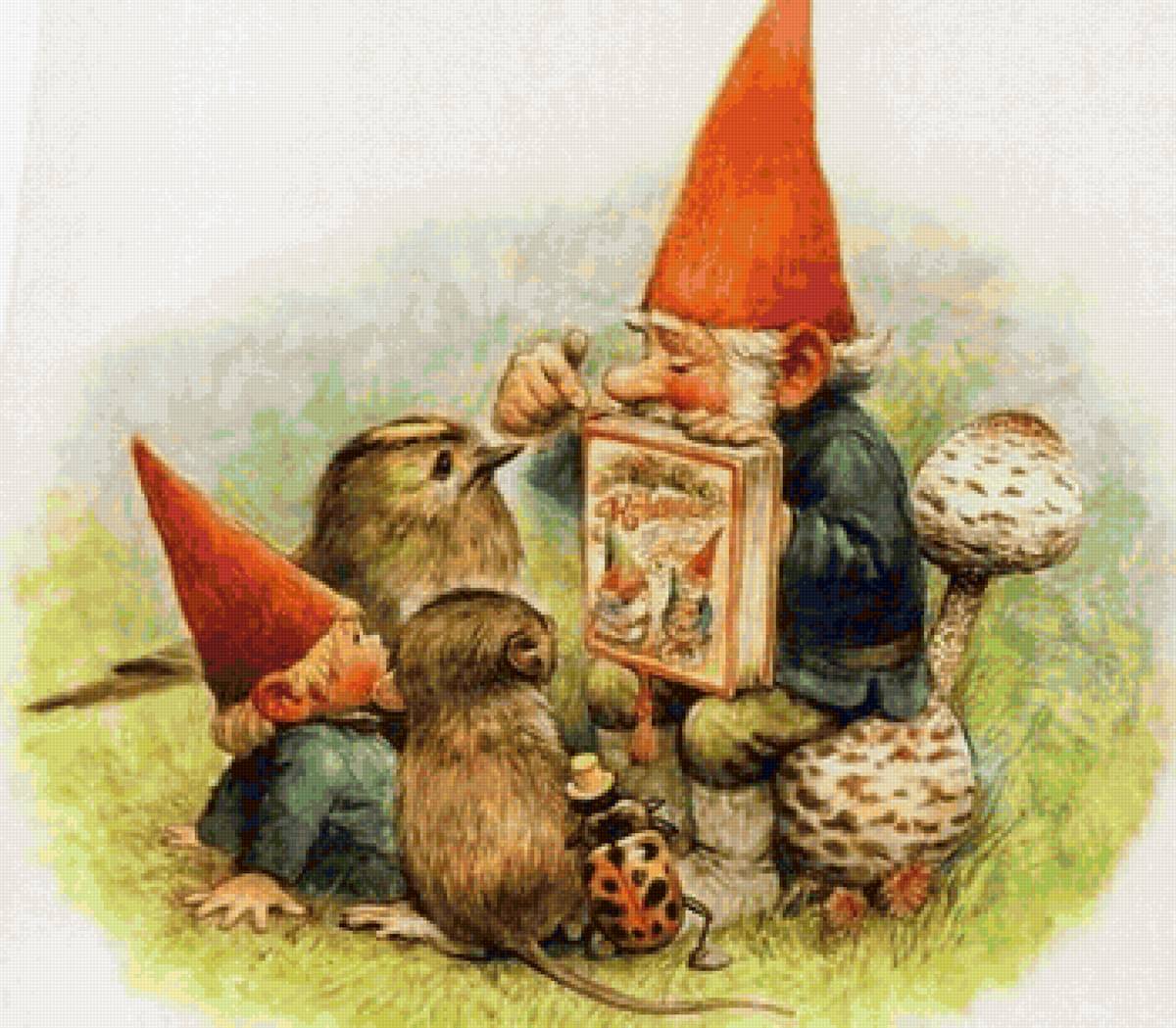 сказка - фентези, гномы, худ. жан батист монж - предпросмотр