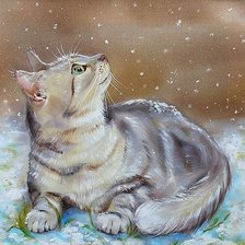 Схема вышивки «Зимний кот»