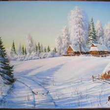 Схема вышивки «Зимняя деревня»