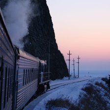 Схема вышивки «Поезд на обрыве»