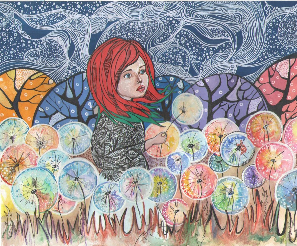 №2275559 - пнк, акварель, фантазия, девушка - оригинал