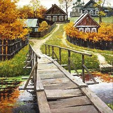 Схема вышивки «Деревня»