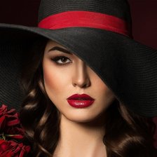 Схема вышивки «Девушка в шляпе»