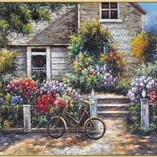 Схема вышивки «Casa madera primavera»