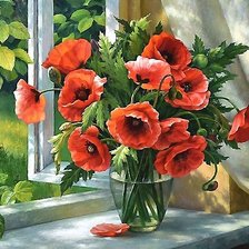 Схема вышивки «маки»