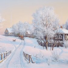 Схема вышивки «зимняя дорога»