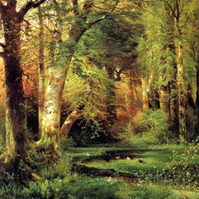 Схема вышивки «утро в лесу»