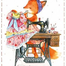 Схема вышивки «Лисичка рукодельница»