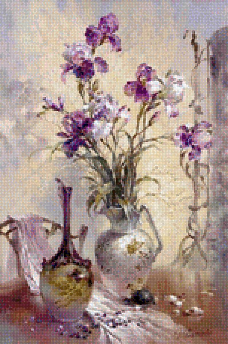 лиловый натюрморт (по картине Р.Н. Вьюговой) - предпросмотр