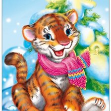 Схема вышивки «Новогодний тигрёнок»