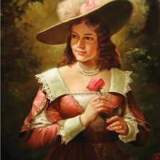 Схема вышивки «девушка с розой»