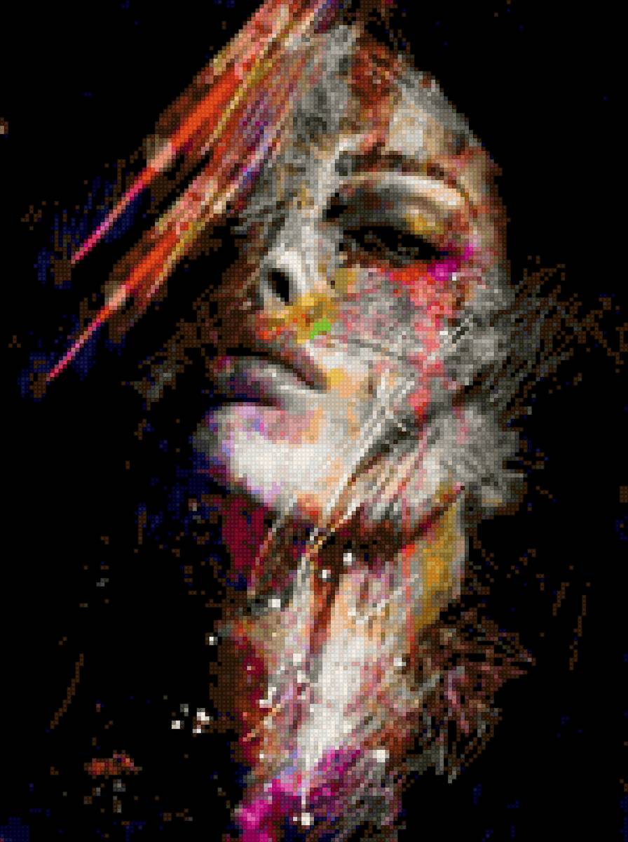 Девушка - девушка, лицо, абстракция - предпросмотр