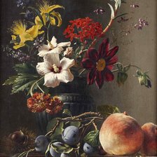 Схема вышивки «ГЕОРГ ЯКОБ ИОГАНН ВАН ОС..ЦВЕТЫ В ВАЗЕ С КАШТАНАМИ, СЛИВАМИ И ПЕ»