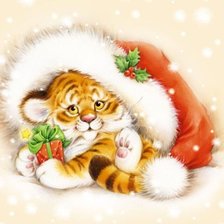 Схема вышивки «тигренок новогодний»