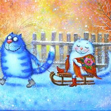 Схема вышивки «На саночках»