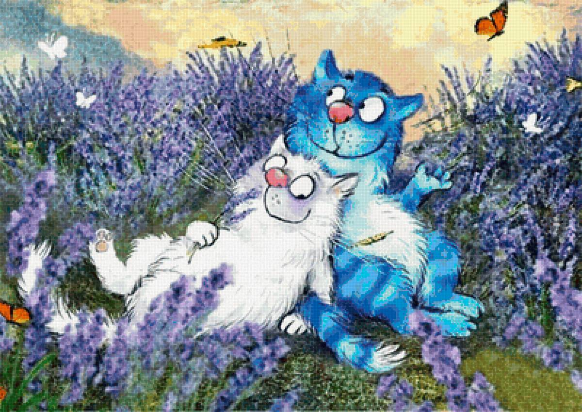 Лавандовая любовь - любовь, лаванда, котики - предпросмотр