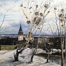 Схема вышивки «Грачи прилетели»