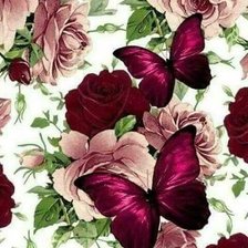 Схема вышивки «Бабочка с цветами»