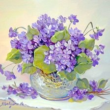 Схема вышивки «Букетик фивлок»