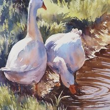 Схема вышивки «Гуси»