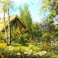 Схема вышивки «Деревушка»