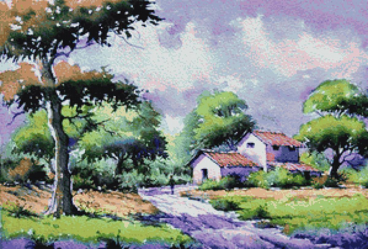 Пейзаж - пастораль, пейзаж, деревня - предпросмотр