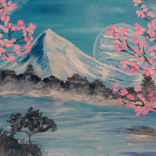 Схема вышивки «Луна и сакура»