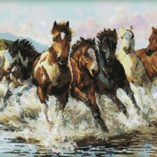 Схема вышивки «Running in the Dance of Water Splashes»