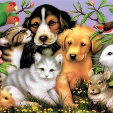 Схема вышивки «anmals family»