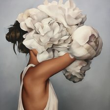 Схема вышивки «Девушка-цветы»