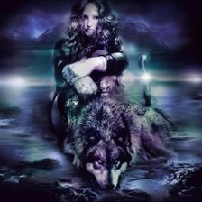 Схема вышивки «Волк иллюзия»