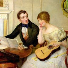 Схема вышивки «гитаристка»