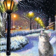 Схема вышивки «зимний вечер»