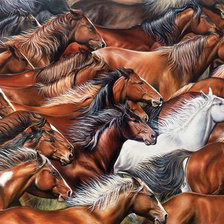 Схема вышивки «Табун»