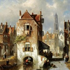 Схема вышивки «старая улочка»