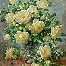 Схема вышивки «Белые розы»