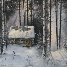 Схема вышивки «охотничий домик»