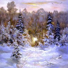 Схема вышивки «закат»