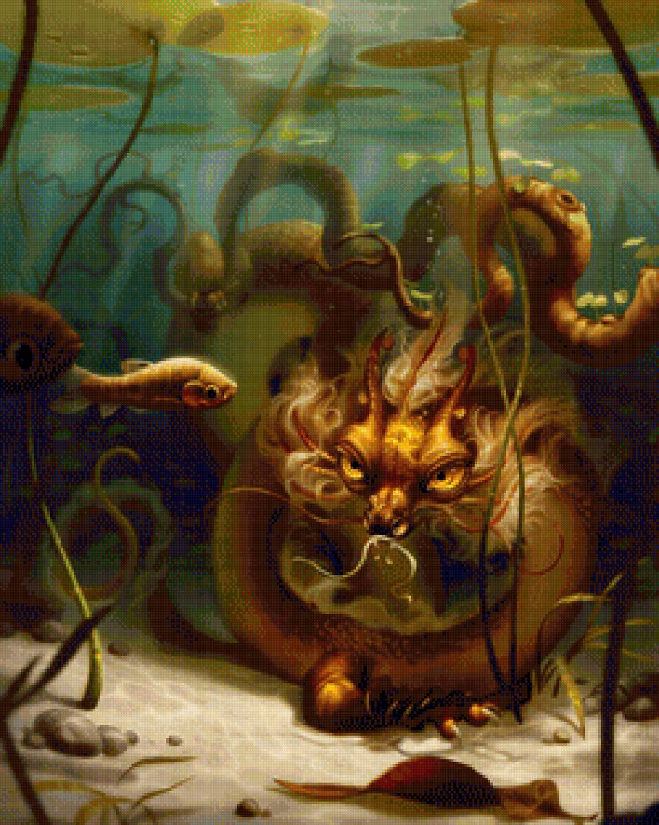 Морской дракон - вода, море, животные, океан, дракон, пейзаж - предпросмотр