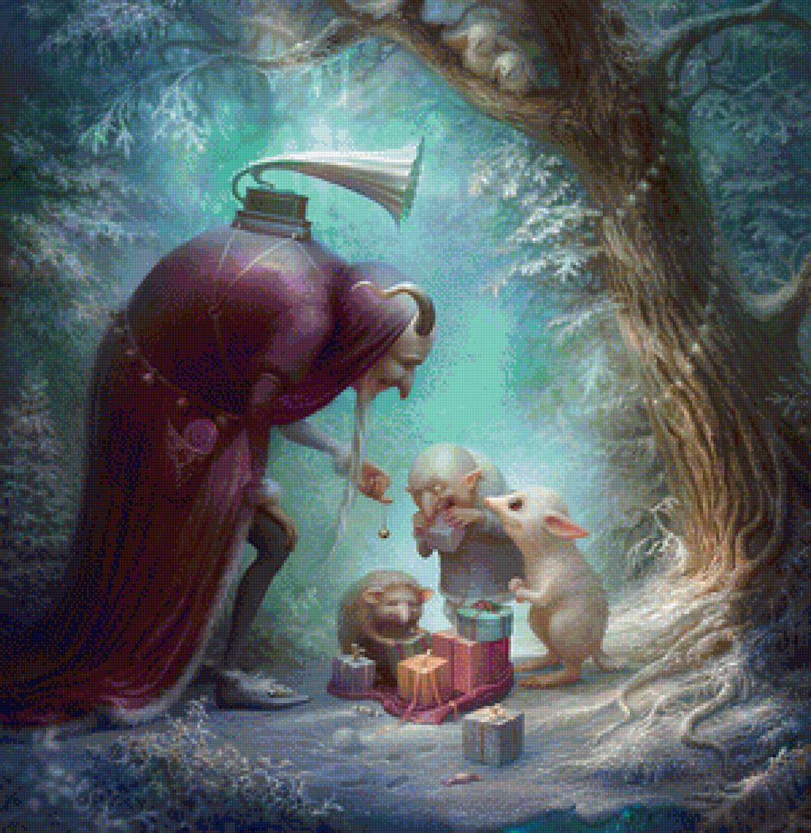 Волшебная ночь - животные, бабушка, фантастика, фэнтези - предпросмотр