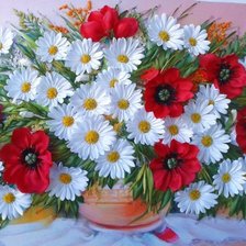 Схема вышивки «Букет в вазе»