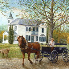 Схема вышивки «Деревня»