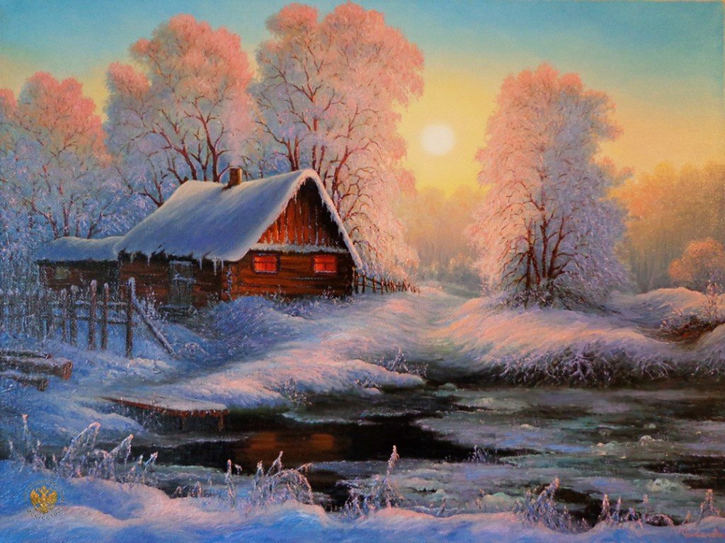 вечер - зима - оригинал