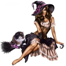 Схема вышивки «BRUJA EN ESCOBA»