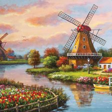 Схема вышивки «мельница»