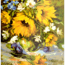 Схема вышивки «Подсолнухи Леврон»