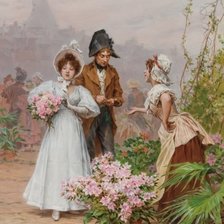 Схема вышивки «Продавец цветов»